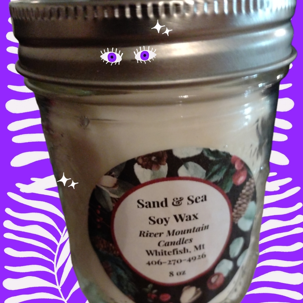 Sand and sea candle
